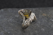 Bumblebee Jasper Hammered Sterling Silver Ring