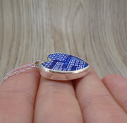 Old Willow 'Geometric' Sterling Silver Heart Pendant