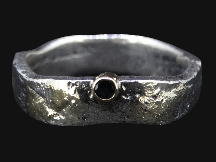 Dark Blue Scottish Sapphire with Scottish Gold Highlights