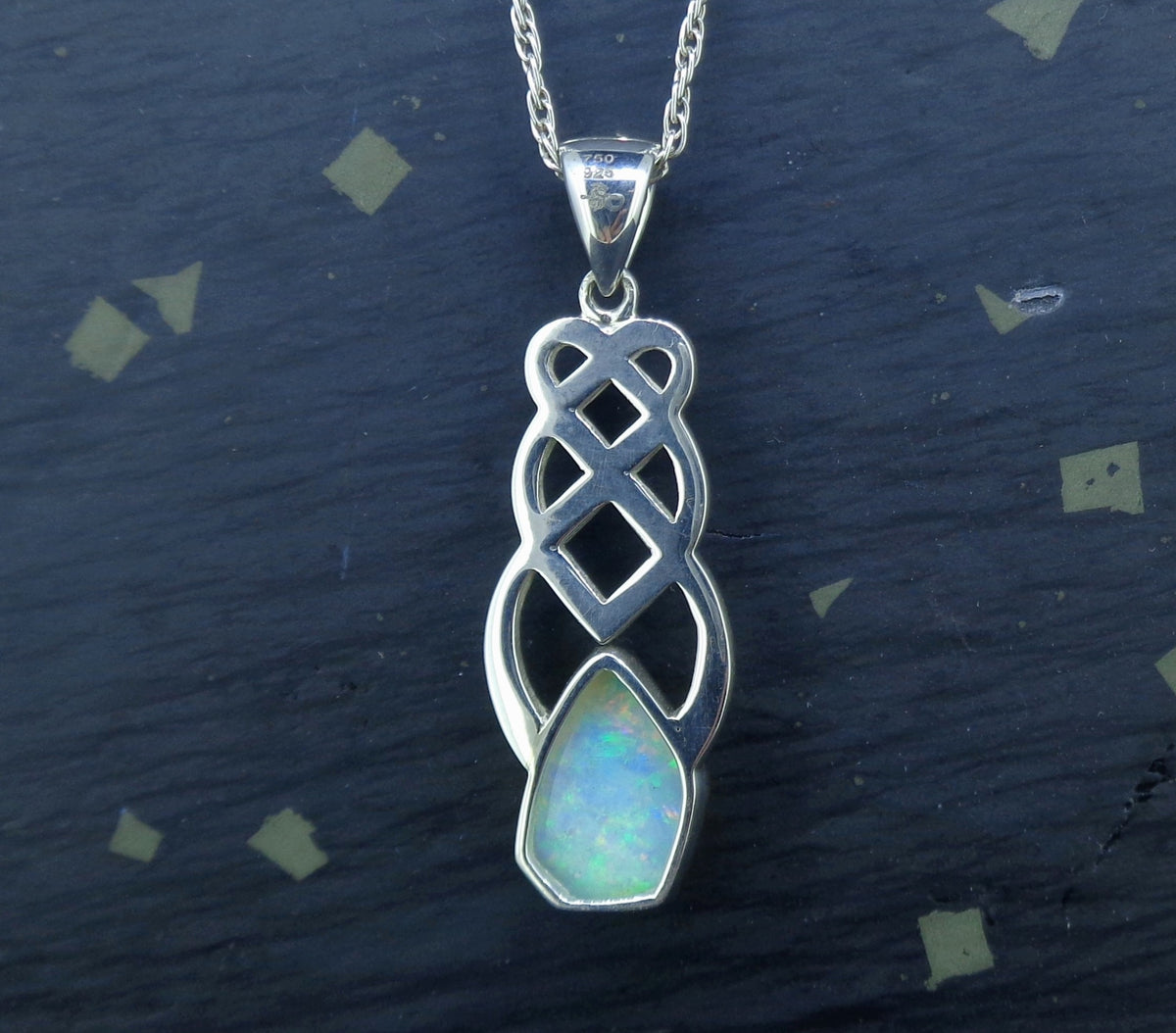 Crystal Opal Sterling Silver & 18ct Gold Pendant