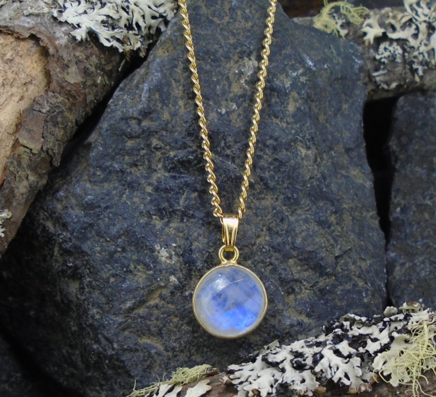 Moonstone Gold Plated Sterling Silver Pendant