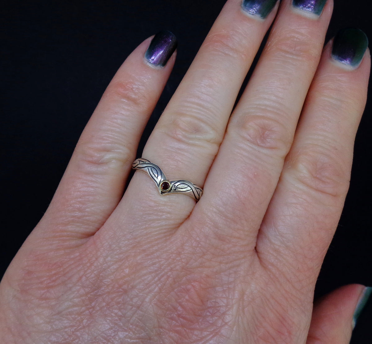 Elie Ruby & 14ct Scottish Gold Sterling Silver Ring