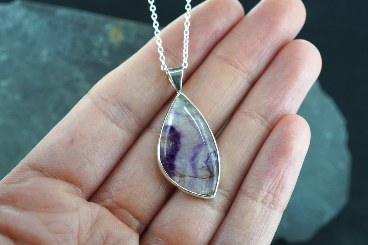 Blue John Sterling Silver Pendant