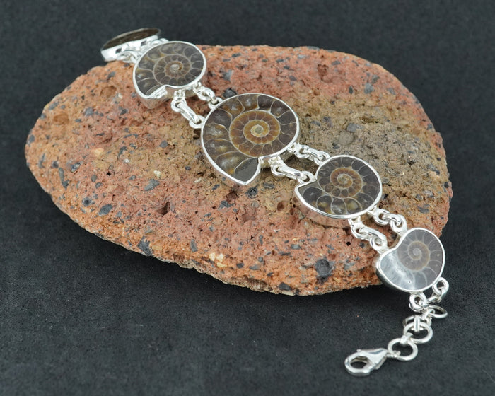 Ammonite Sterling Silver Bracelet