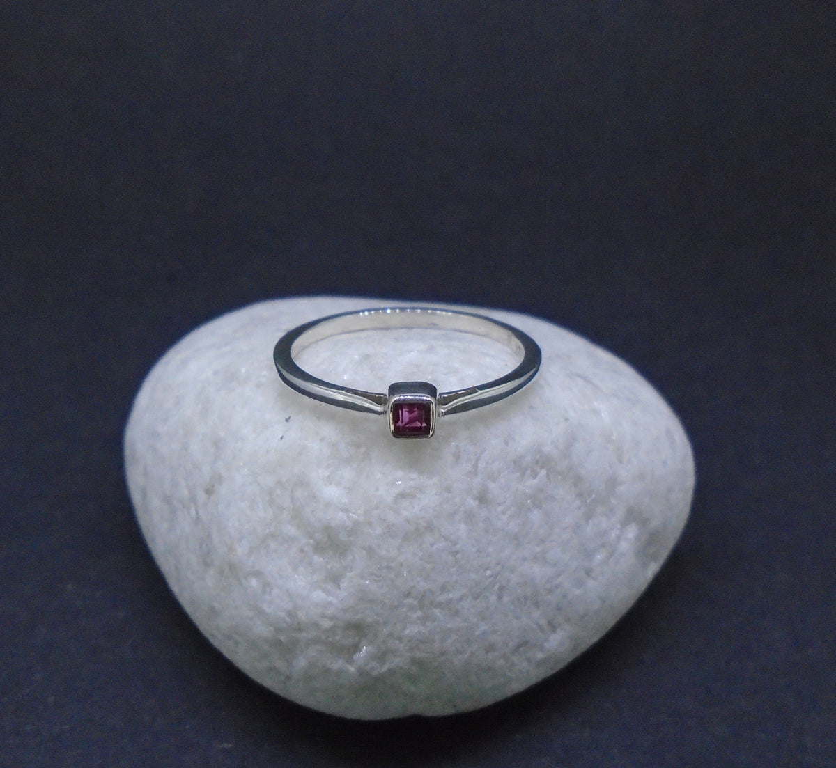 Pink Sapphire Sterling Silver Ring