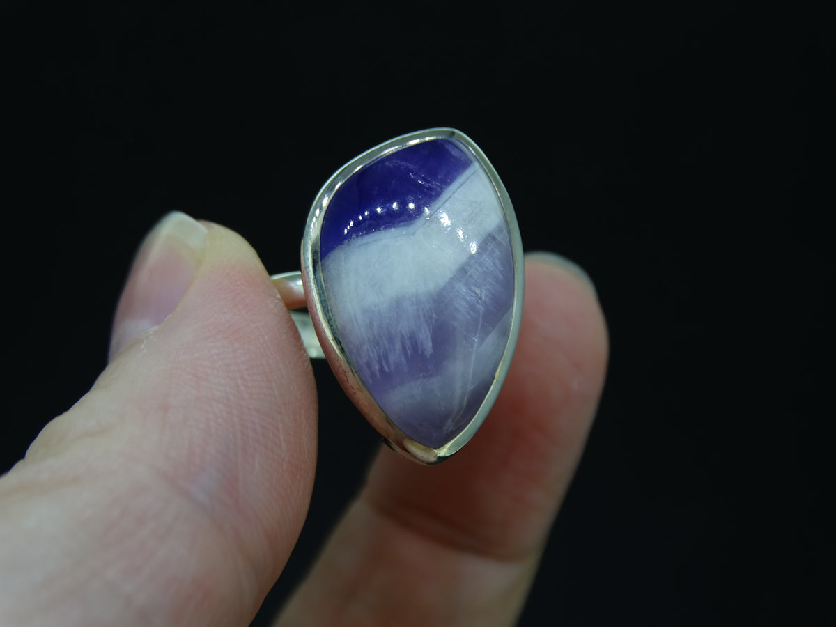 Chevron Amethyst Sterling Silver Ring