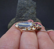 Sri Lankan Moonstone & Rose Sapphire Sterling Silver Pendant