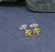 Herkimer Diamond Gold Plated Sterling Silver Studs