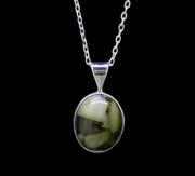 Dainty Skye Marble Sterling Silver Oval Pendant