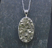 Glittering Pyrite Sterling Silver Pendant