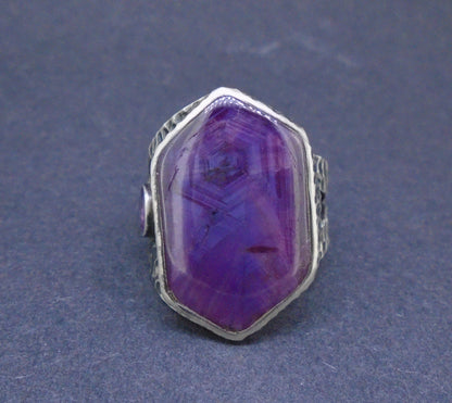 Trapiche Ruby & Rose Sapphire Sterling Silver Ring