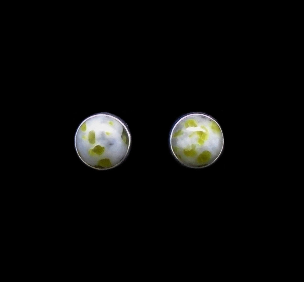 Iona Marble 8mm Sterling Silver Stud Earrings