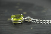 Oval Peridot Sterling Silver Pendant