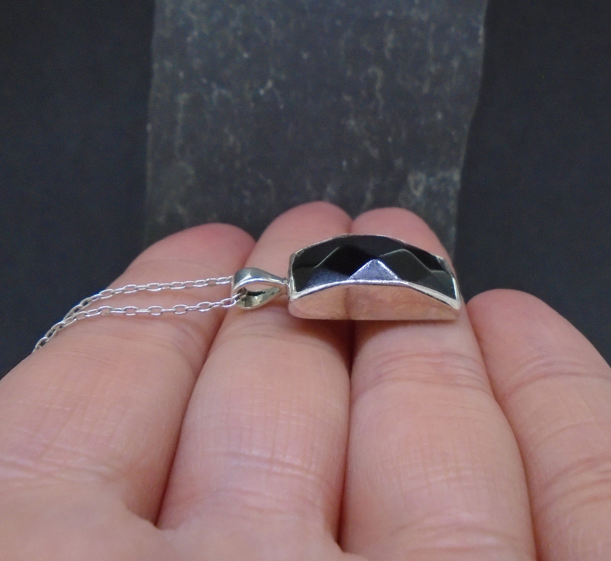 Whitby Jet Sterling Silver Pendant