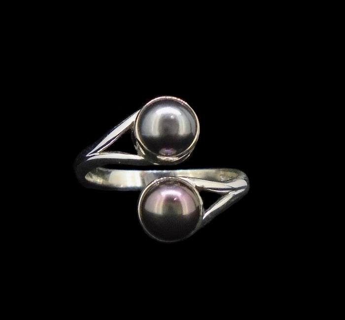 Pearl Duo Sterling Silver Wrap Ring