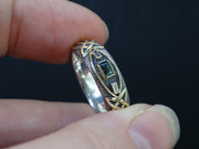 Ornate Scottish Sapphire and Diamond with Scottish Gold Celtic Ring