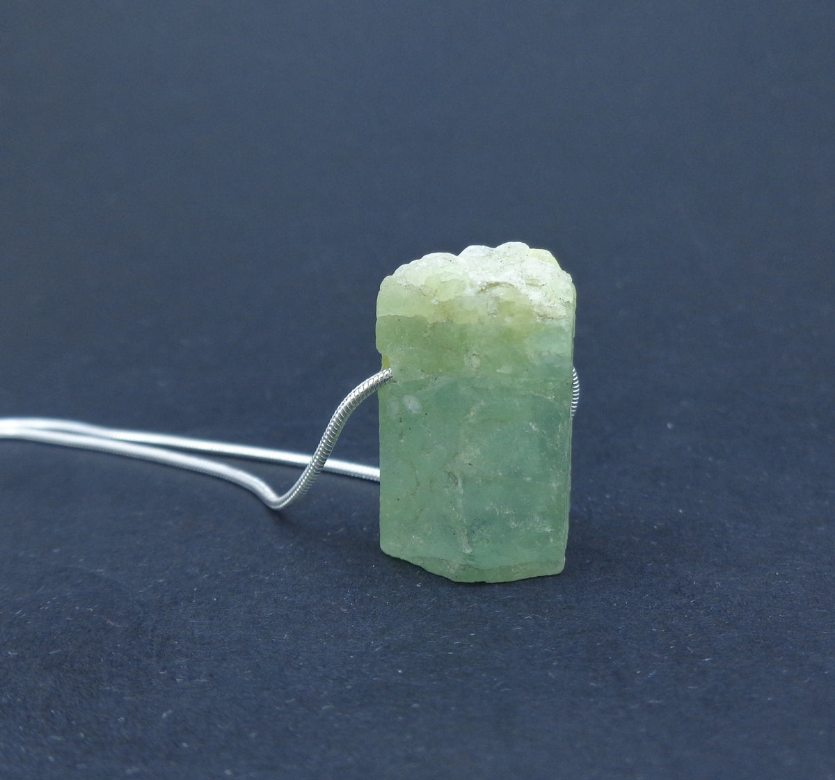 Rough Aquamarine Sterling Silver Necklace