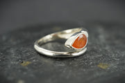 Scottish Carnelian Sterling Silver Snake Ring