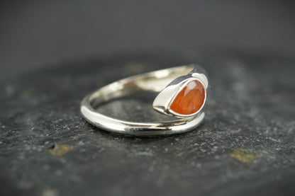 Scottish Carnelian Sterling Silver Snake Ring