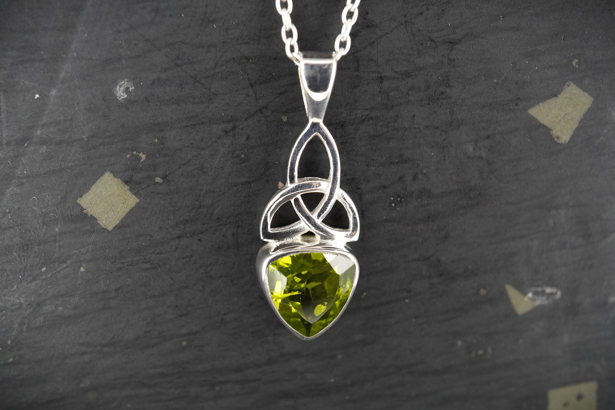Peridot Sterling Silver Celtic Knot Pendant