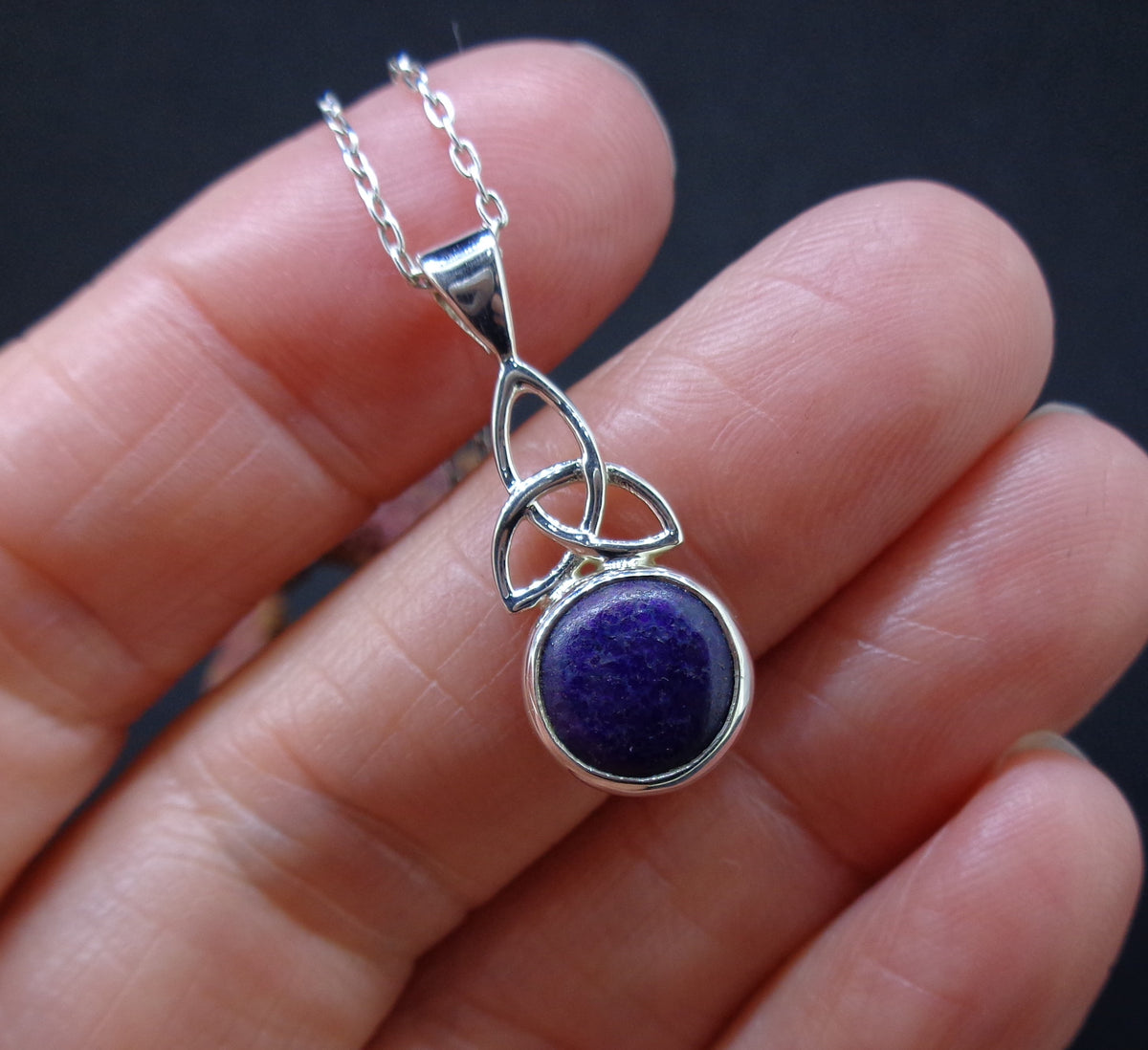 Sugilite Sterling Silver Celtic Pendant