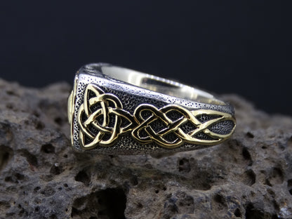 Scottish Ardownie Amethyst with Scottish Gold and Sterling Silver Ring