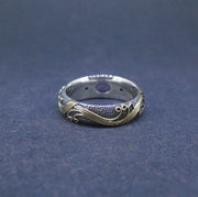 'Tonn-mara' Scottish Amethyst & Elie Ruby Scottish Gold & Silver Ring