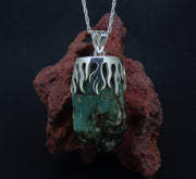 Natural Emerald Shard Sterling Silver Pendant