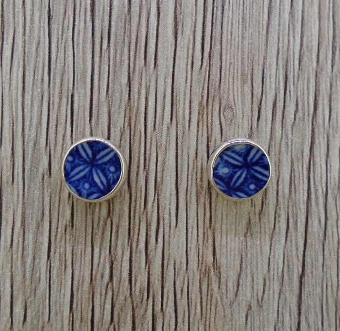 Old Willow 'Diamond' Sterling Silver Stud Earrings (8mm)