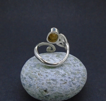 Citrine Sterling Silver Celtic Ring