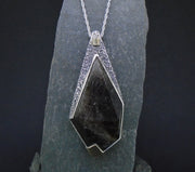 'Cridhe na Beinne' Cairngorm Quartz & Diamond Scottish Gold & Silver Pendant