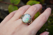 Australian Black Opal Ring with 18ct Gold & Sterling Silver