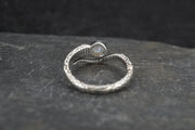Blue Moonstone Sterling Silver Serpent Ring