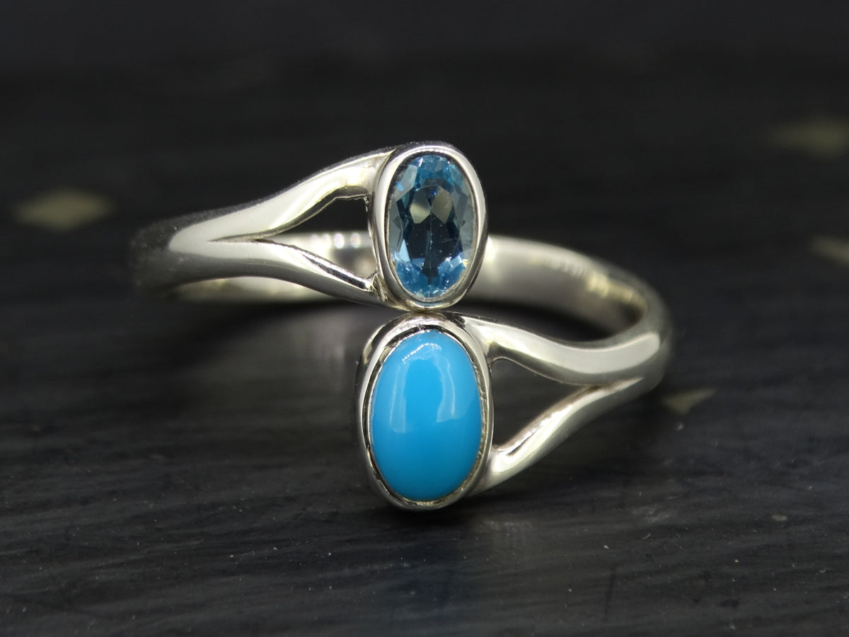 Topaz and Turquoise Sterling Silver Ring