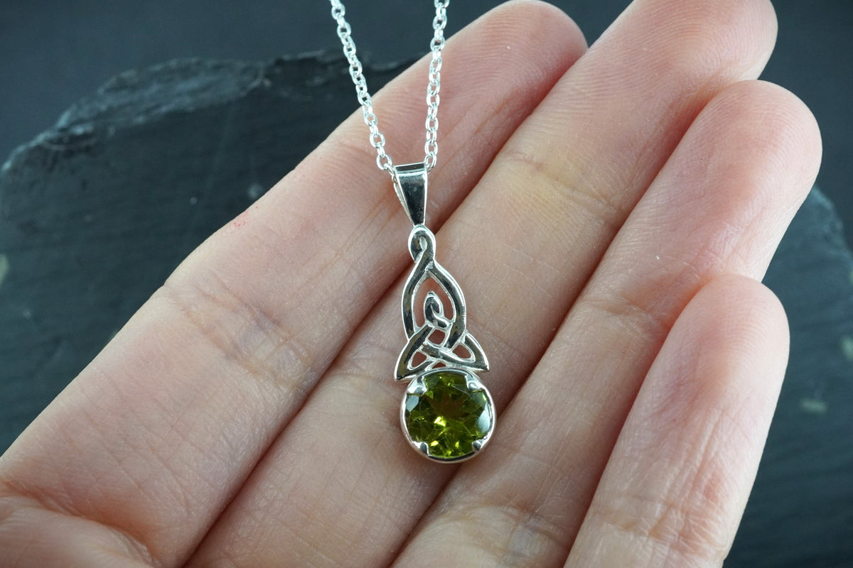 Peridot Sterling Silver Celtic Pendant