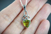 Peridot Sterling Silver Celtic Knot Pendant