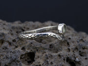 Faceted Moldavite Sterling Silver Snake Ring