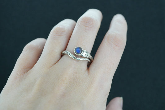 Labradorite Sterling Silver Serpent Ring