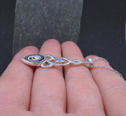 Fordite Sterling Silver Celtic Pendant