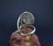 Herkimer Diamond & Zircon Sterling Silver Adjustable Ring