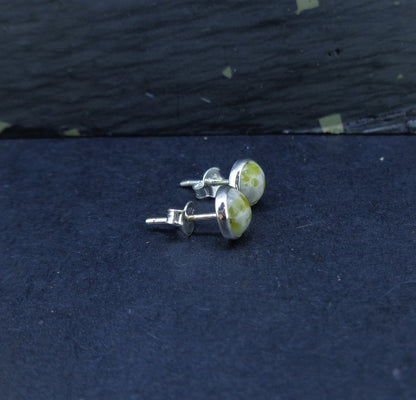Iona Marble 6mm Sterling Silver Stud Earrings