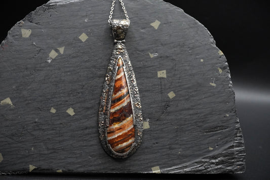 Wooley Mammoth Molar Sterling Silver Pendant with 18ct Gold