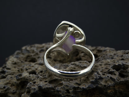 Chevron Amethyst Sterling Silver Ring