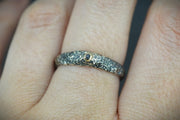 Scottish Sapphire Textured Celtic Ring with Sterling Silver & Scottish Gold