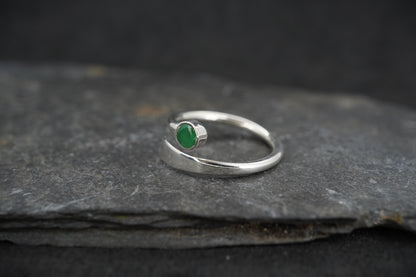 Circle Emerald Sterling Silver Wrap Ring