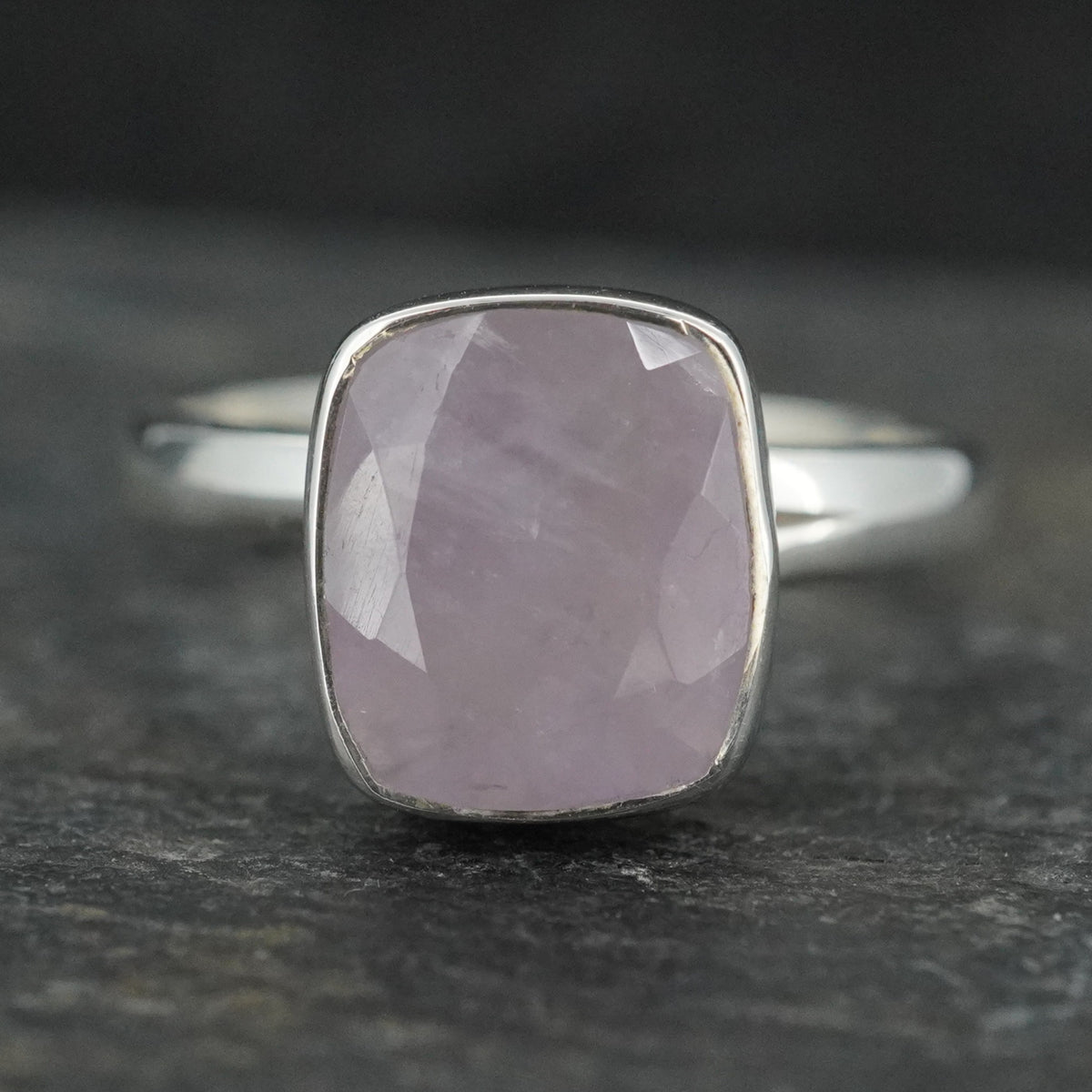 Rose Quartz Sterling Silver Adjustable Ring
