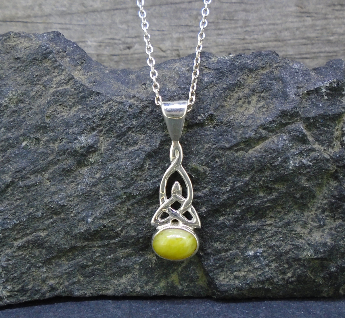 Delicate Highland Marble Celtic Sterling Silver Pendant