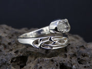 Herkimer Diamond Sterling Silver Celtic Snake Ring
