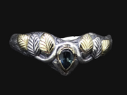 Scottish Sapphire with Scottish Gold, Sterling Silver Ring