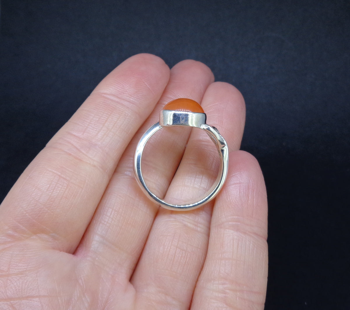 Carnelian Sterling Silver Celtic Ring